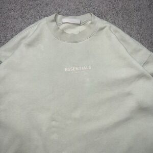 Fear of God Essentials French Terry Side Zip Khaki Beige Crewneck Men's Size XL